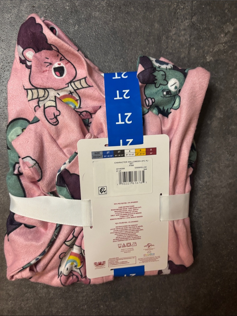 Care Bears monster Graphic Long Sleeve Pajama Set - Picture 3 of 3